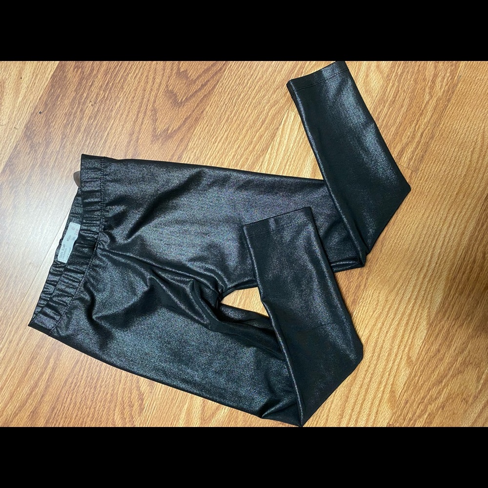 Girls Zara Sheen Moro Black Leggings Size 8